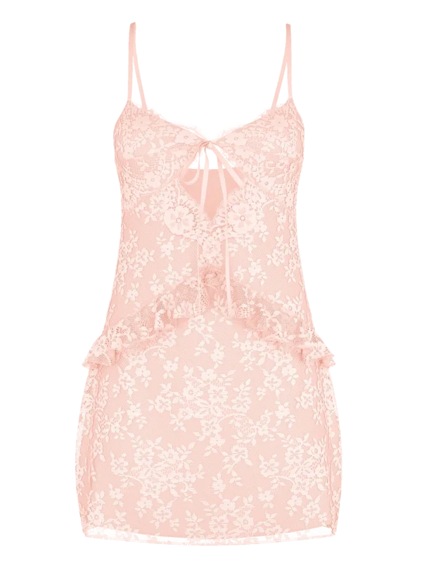 Osez rêver d'une mini-robe à volants en dentelle – Image 2